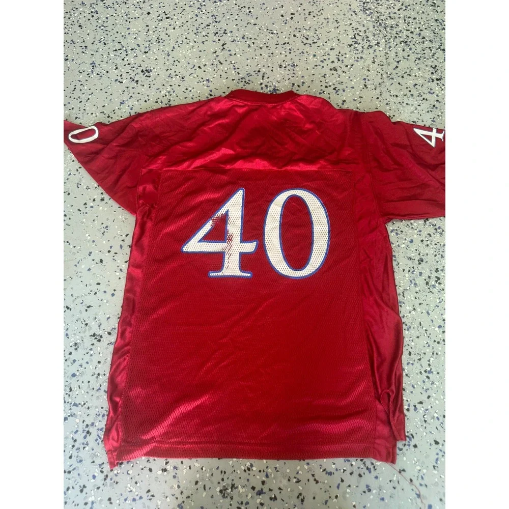 Kansas Jayhawks Adidas Football Jersey #40 Red‎ Athletic NCAA Mens Medium M